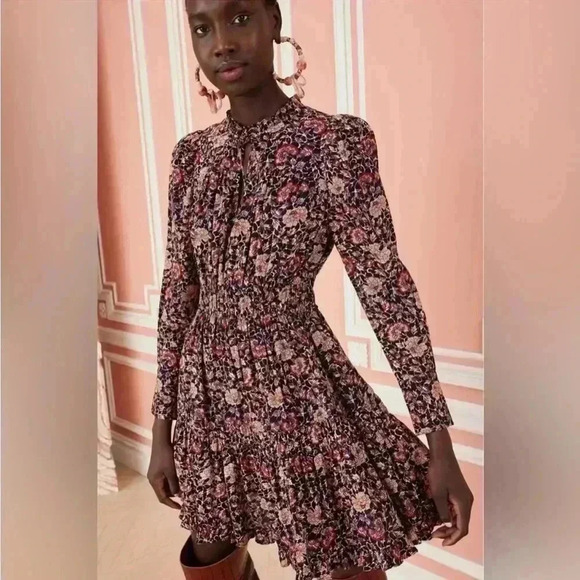 Ulla Johnson Dresses & Skirts - NWOT Ulla Johnson Navy Blue Liv Knee Length Dress in Midnight Floral Size 2
